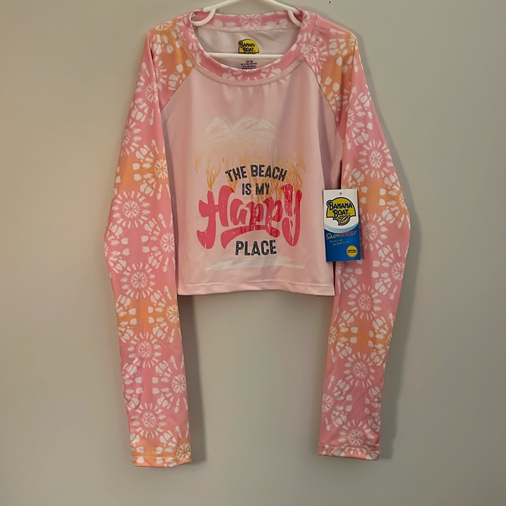 NEW Banana Boat girls crop top sun shirt (14-16)